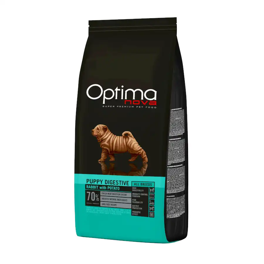 Optimanova Optima Nova Puppy Digestive Conejo pienso para perros - 2 kg - Optimanova - Comparador de precios