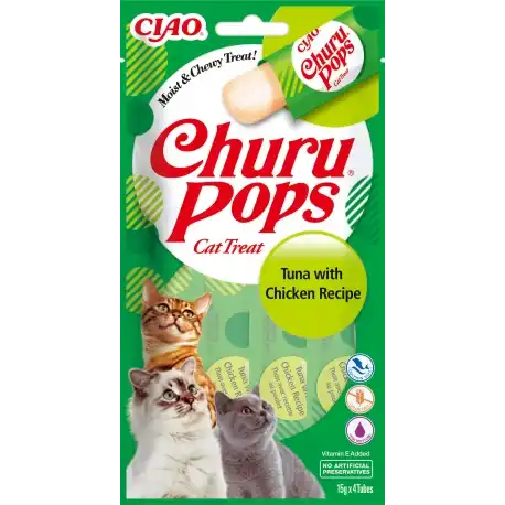 Pack Churu para gato adulto Pops de Atún Con Pollo, 1 x 60 gr - Churu - Comparador de precios