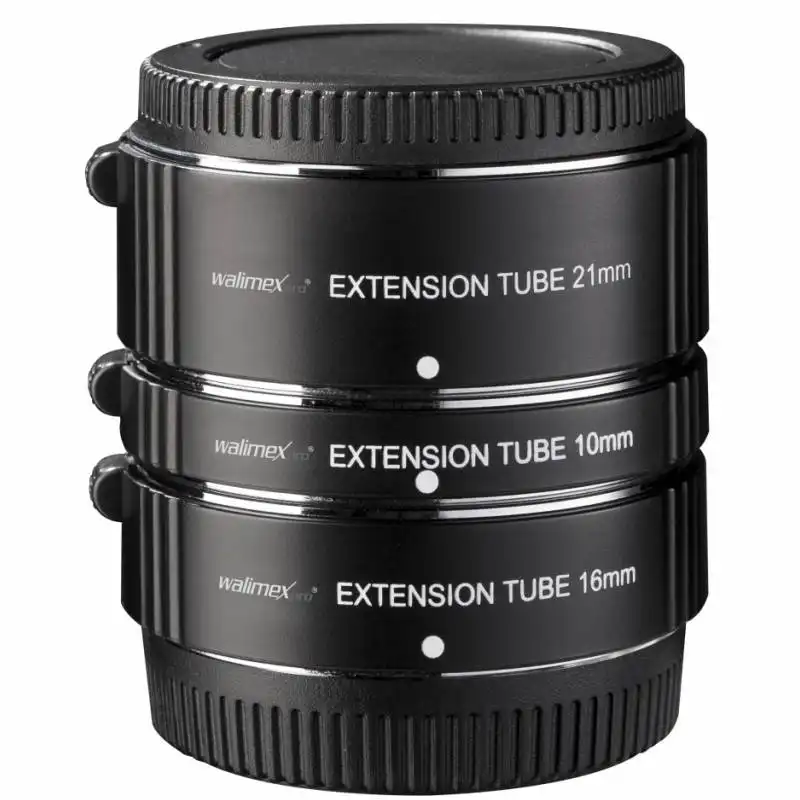 Walimex Pro Extension Tube Set de Anillos Extensores 10/16/21mm para Fuji X