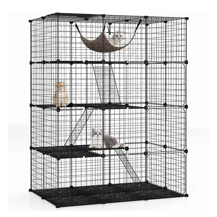 COSTWAY Jaula Niveles Metálica para gatos - 109,5 x 74,5 x 143 cm - COSTWAY - Comparador de precios