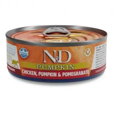 Farmina ND Pumpkin Comida Húmeda para Gatos con Pollo, Calabaza y Granada, 24 x 70 Gr - Farmina - Comparador de precios