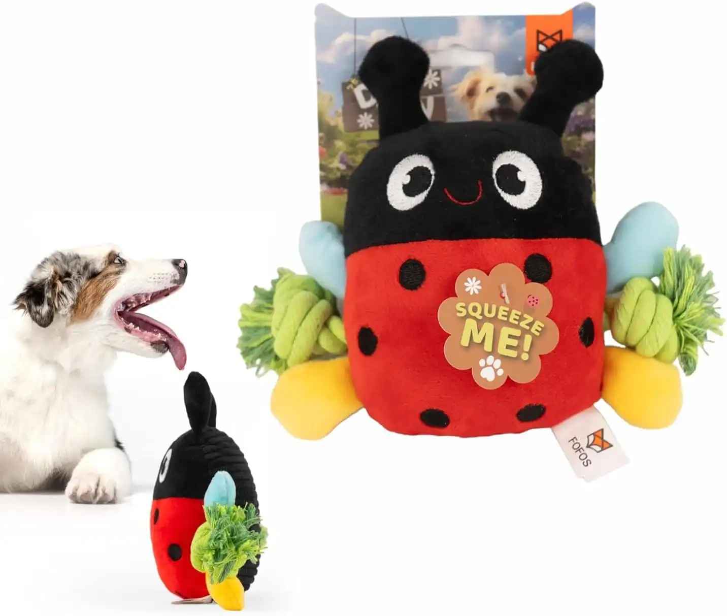 Fofos Peluche mariquita con sonido y cuerda para perros - 21 cm x 6 cm x 18 cm - Fofos - Comparador de precios