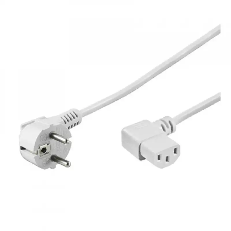 Goobay Cable de Alimentación para CPU Acodado CEE7/C13 3m Blanco