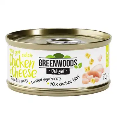 Greenwoods Delight filete de pollo con queso en latas para gatos - 6 x 70 g - Greenwoods - Comparador de precios