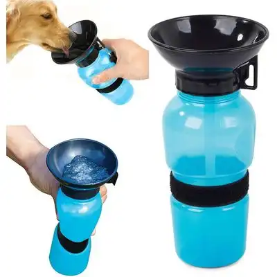 HausPets Botella agua perros 0,5 L bebedero integrado, tamaño viaje, color - 500 ml - HausPets - Comparador de precios