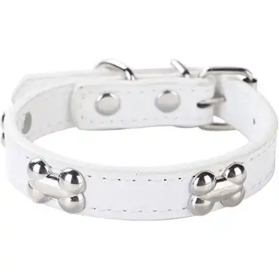 HausPets Collar para perro de piel sintética acolchada blanca talla S - Artículo 1 - HausPets - Comparador de precios