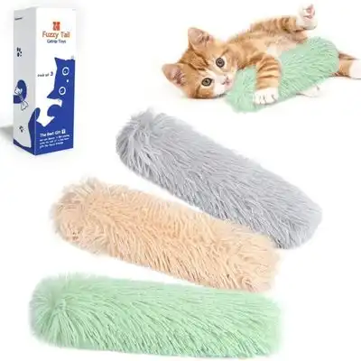 MCBOSON Con juguetes chirriantes para gatitos, 3 juguetes con hierba gatera - Gris, verde, beige - Mcboson - Comparador de precios
