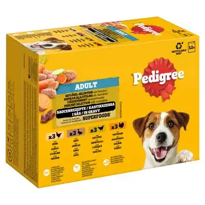 Multipack Pedigree Adult en bolsitas para perros - 12 x 100 g Selección de ave (4 variedades) - Pedigree - Comparador de precios