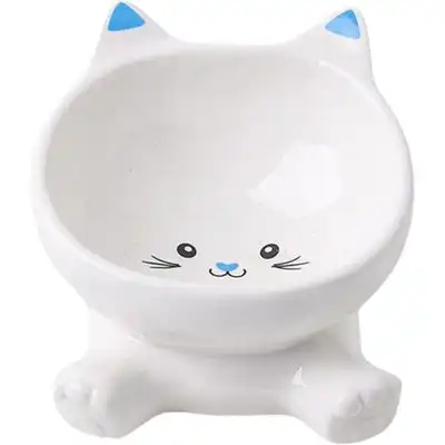 UAMLY Comedero de cerámica elevado e inclinado para gatos - Blanco - Uamly - Comparador de precios