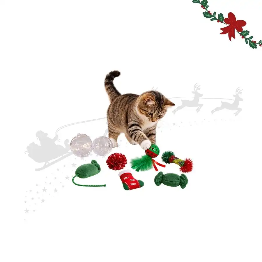 Wonder Christmas Pelota Sorpresa Navideña  para gatos Set Pelota con 6 juguetes - Wonder Christmas - Comparador de precios
