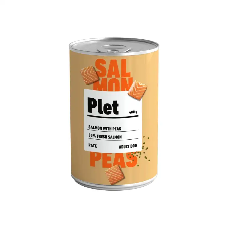 6x400Grs Latas Plet para perros adultos. Salmón con guisantes. - Plet - Comparador de precios