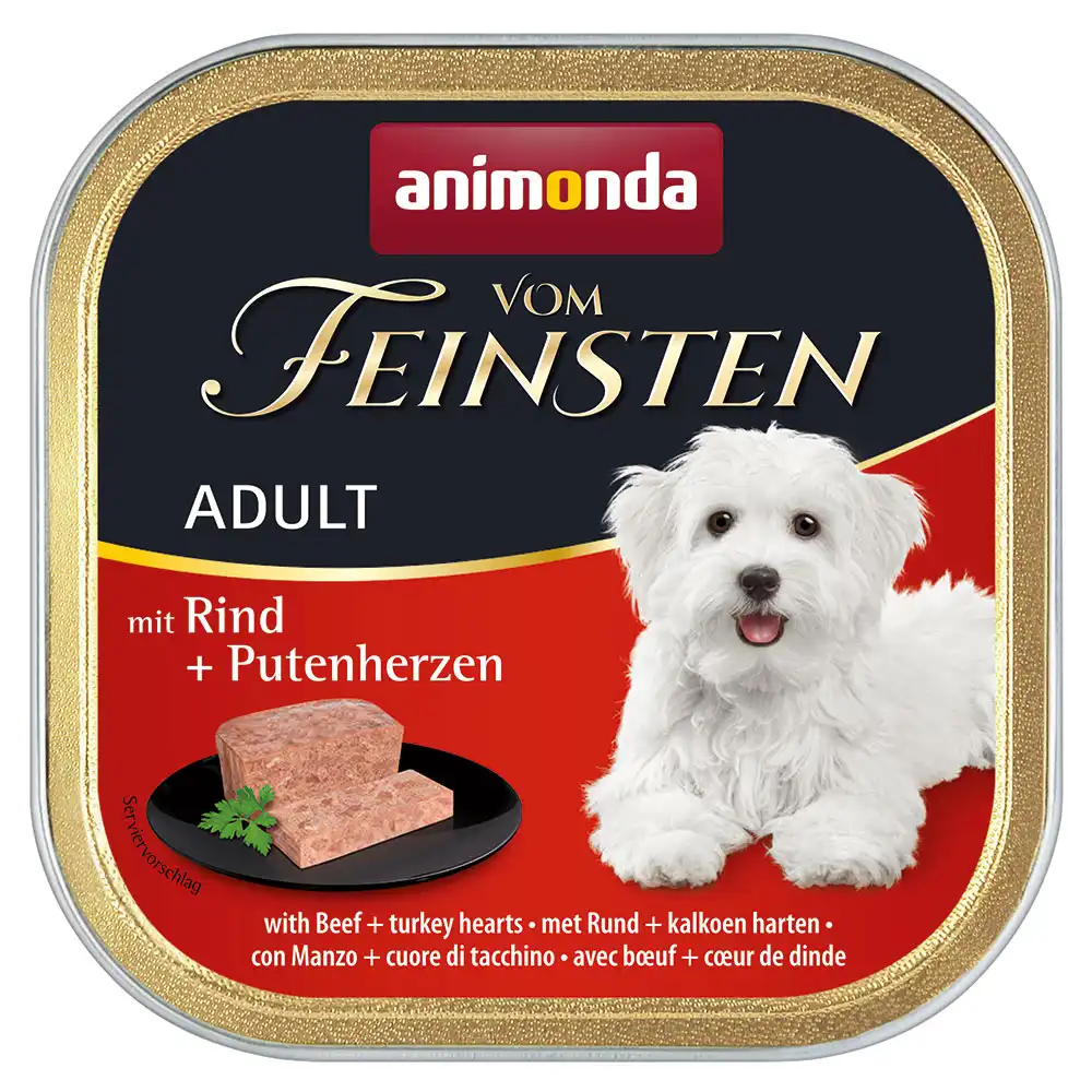 Animonda vom Feinsten Adult sin cereales 6 x 150 g - Vacuno y corazón de pavo - Animonda Vom Feinsten - Comparador de precios