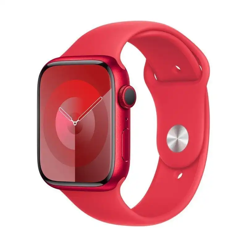 Apple Watch Series 9 GPS + Cellular 41mm Caja Acero Inoxidable Plata con Correa Deportiva Rojo