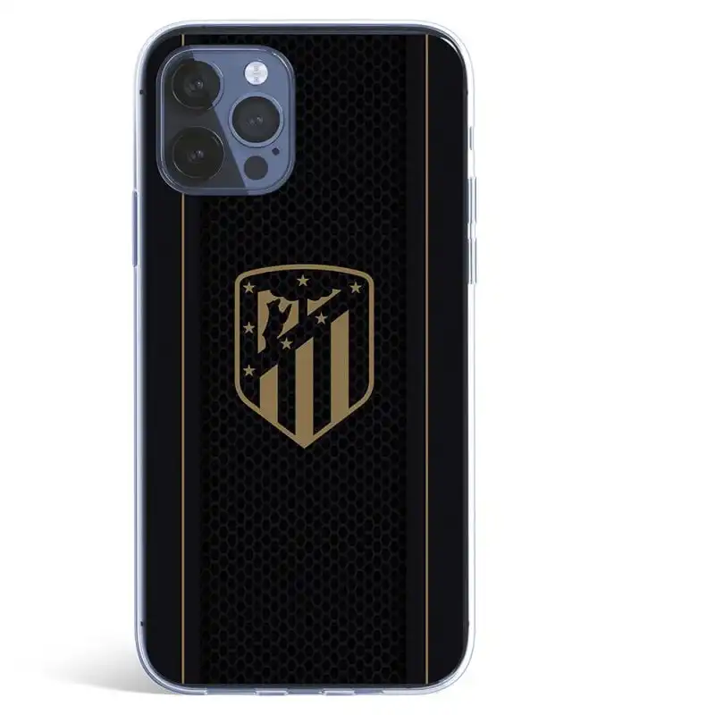 Funda Licencia Oficial Atlético de Madrid Escudo Dorado Fondo Negro para iPhone 12 Pro