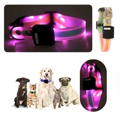 IntiMeg Collar para mascotas con luz LED - Rosa - IntiMeg - Comparador de precios