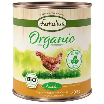 Lukullus Adult Organic Pollo con zanahoria (sin gluten) - 6 x 800 g - Lukullus - Comparador de precios
