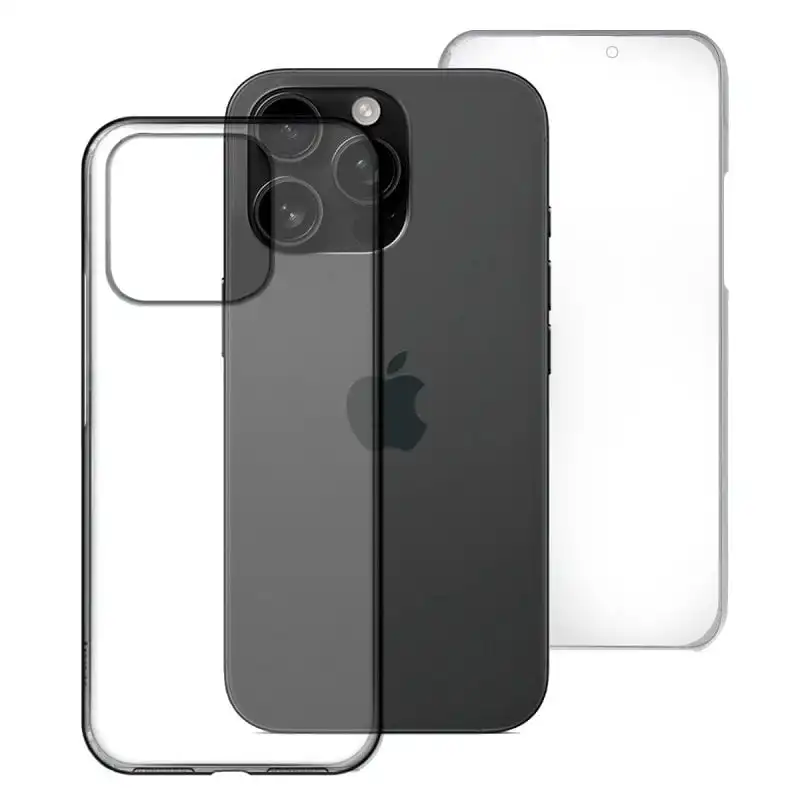 Max Power Digital Funda Doble Cara 360 Grados Silicona Transparente Para Apple Iphone 16 Pro