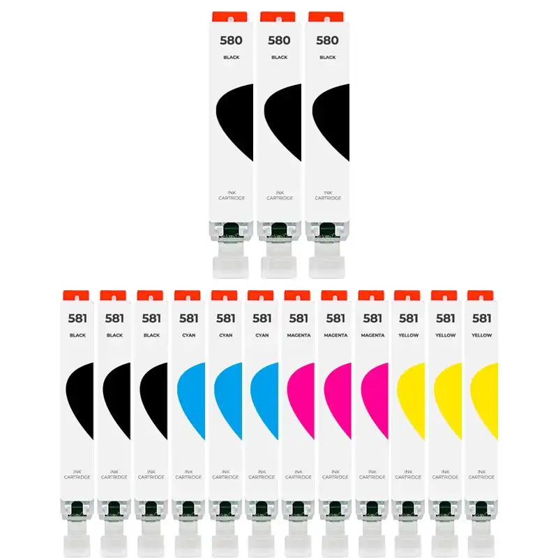 Pccom Essential Cartucho Tinta Compatible con Canon PGI580XXL/CLI581XXL Negro/Cian/Magenta/Amarillo Pack 15