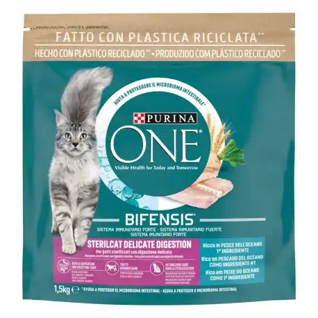 Purina One Bifensis Sterilcat Delicate Digestion Pienso para Gatos Esterilizados con Pescado, 1,5 Kg - Purina One - Comparador de precios