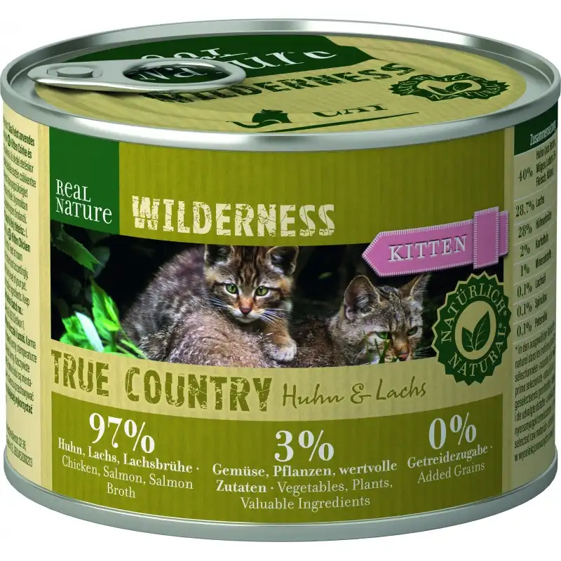 Real Nature Wilderness Para Gatitos Latitas Pollo, Unidades 1 x 6 latas 200 gr - Real Nature - Comparador de precios