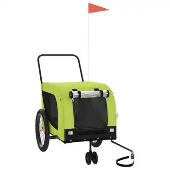 Remolque De Bicicleta Mascotas Hierro Tela Oxford Verde Negro Vidaxl - VIDAXL - Comparador de precios