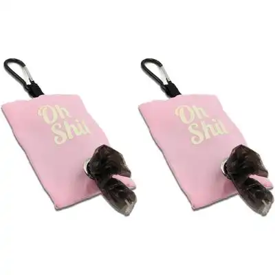 UAMLY Dispensador de bolsas para excrementos de perro - Conjunto rosa de 2 piezas - Uamly - Comparador de precios