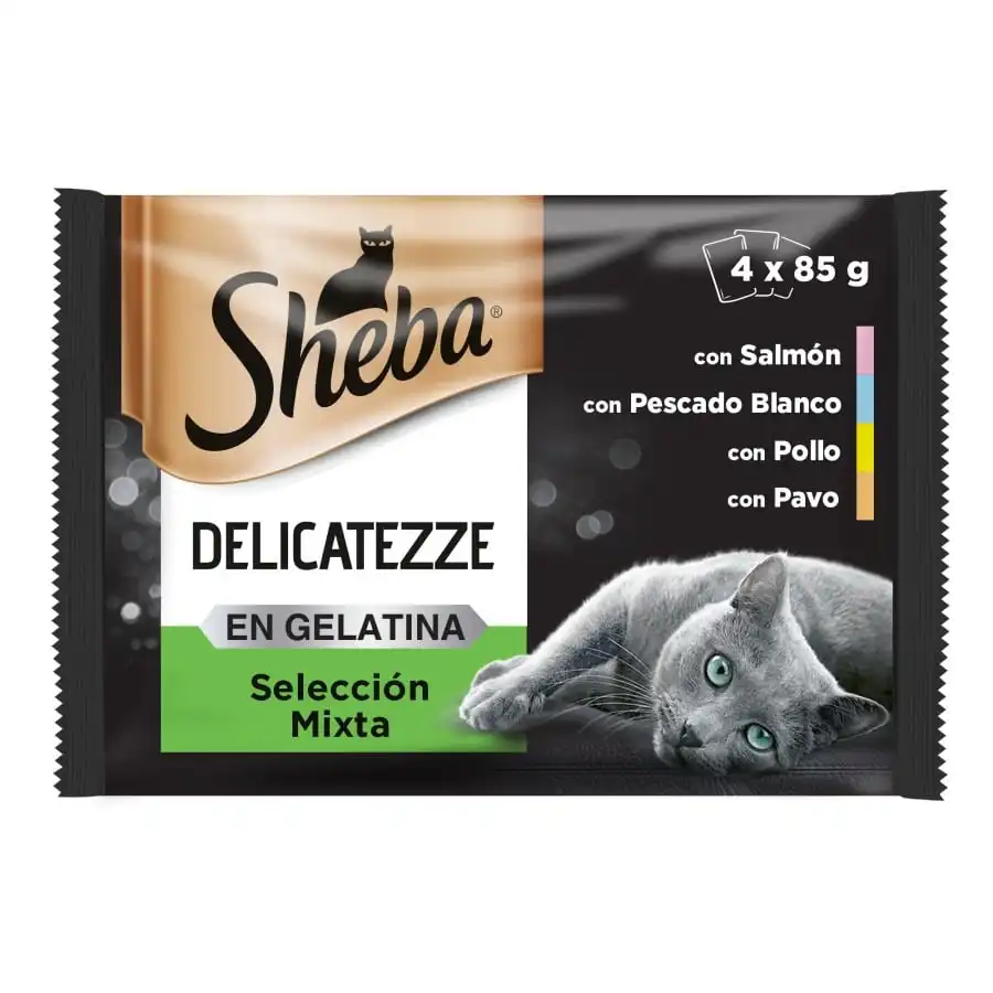 Sheba Delicato Selección Pescados y aves en gelatina (4*85gr)
