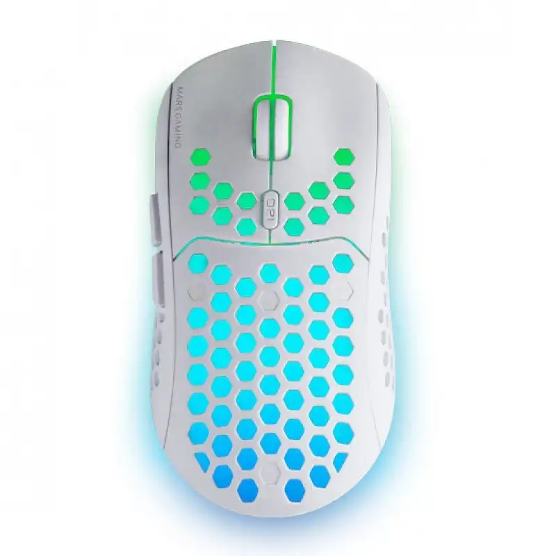 Mars Gaming MMW3 Ratón Gaming Inalámbrico RGB Flow 3200DPI Blanco