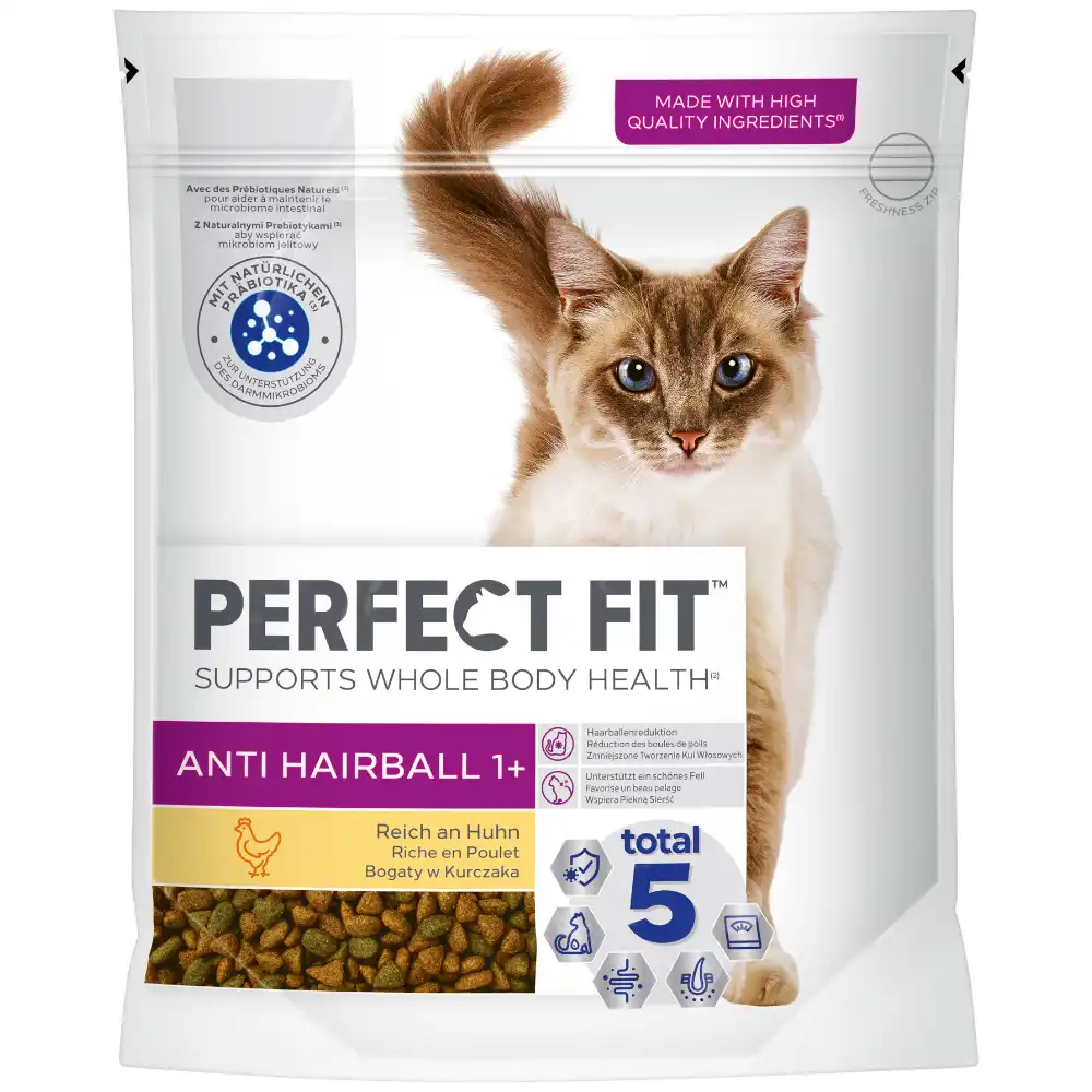 Perfect Fit Anti Hairball 1+ rico en pollo pienso para gatos - 750 g