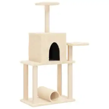 Rascador Para Gatos Con Postes De Sisal Color Crema 122 Cm Vidaxl - VIDAXL - Comparador de precios