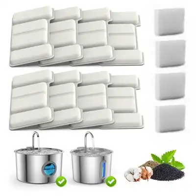UAMLY Fuente de agua para gatos de acero inoxidable - elemento de filtro (8+4) - Uamly - Comparador de precios