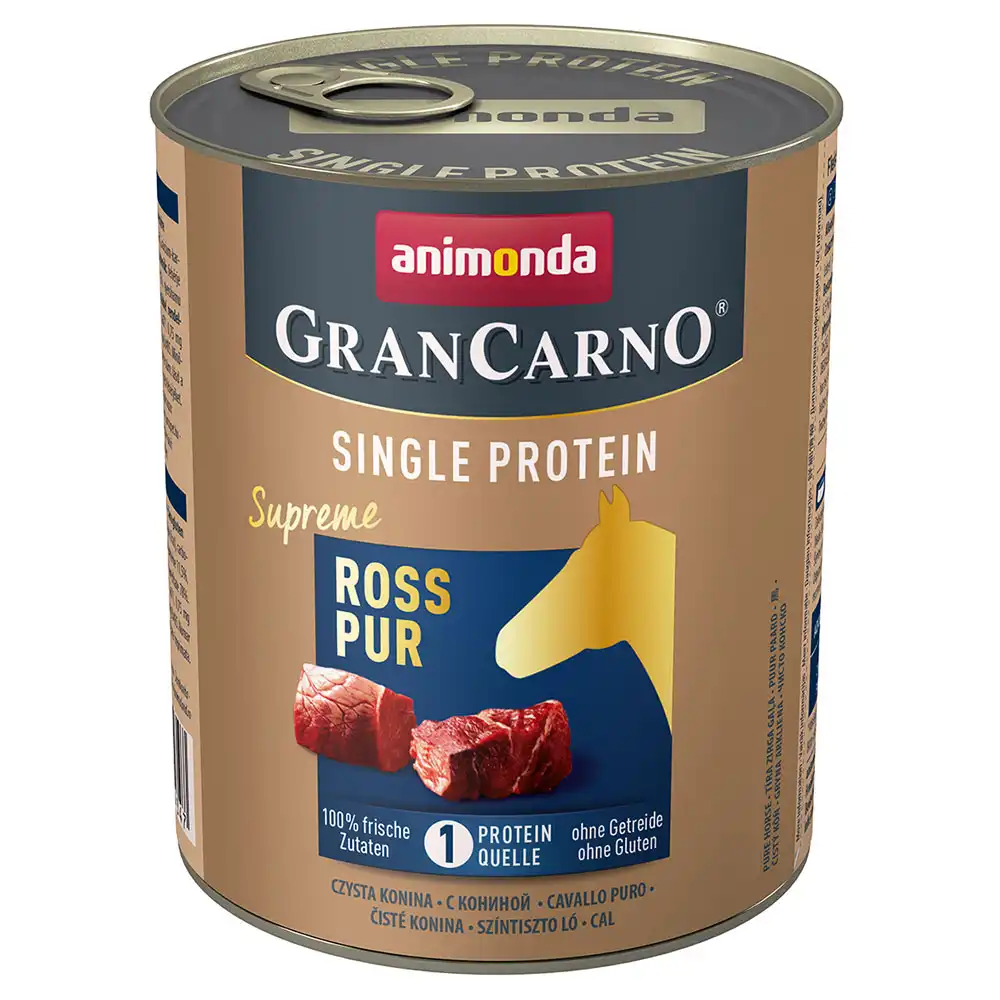 Animonda GranCarno Adult Single Protein Supreme 6 x 800 g - Caballo puro