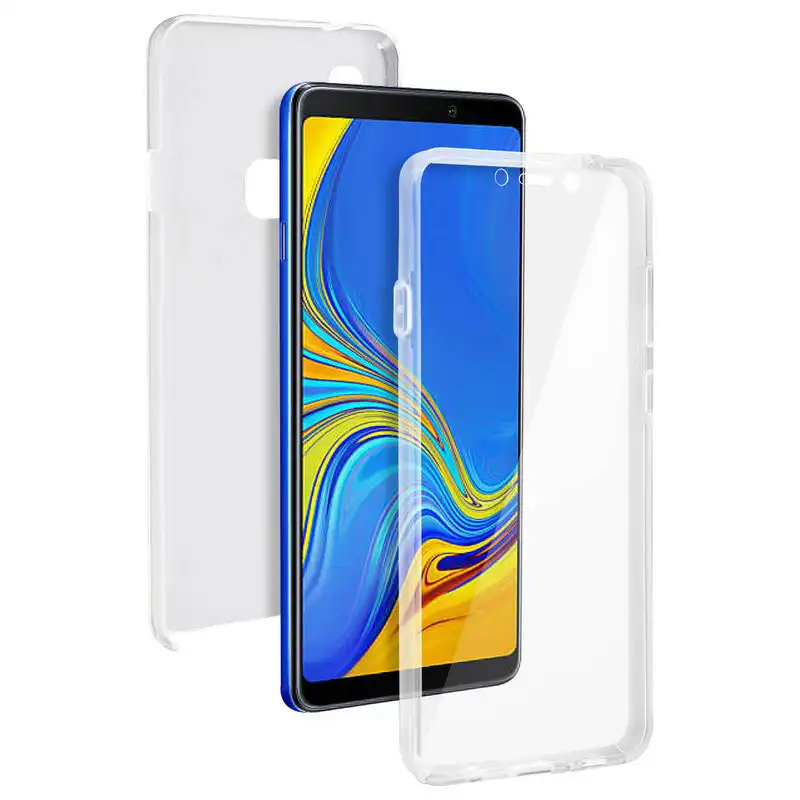 Avizar Funda Doble Silicona Transparente para Samsung Galaxy A9 2018