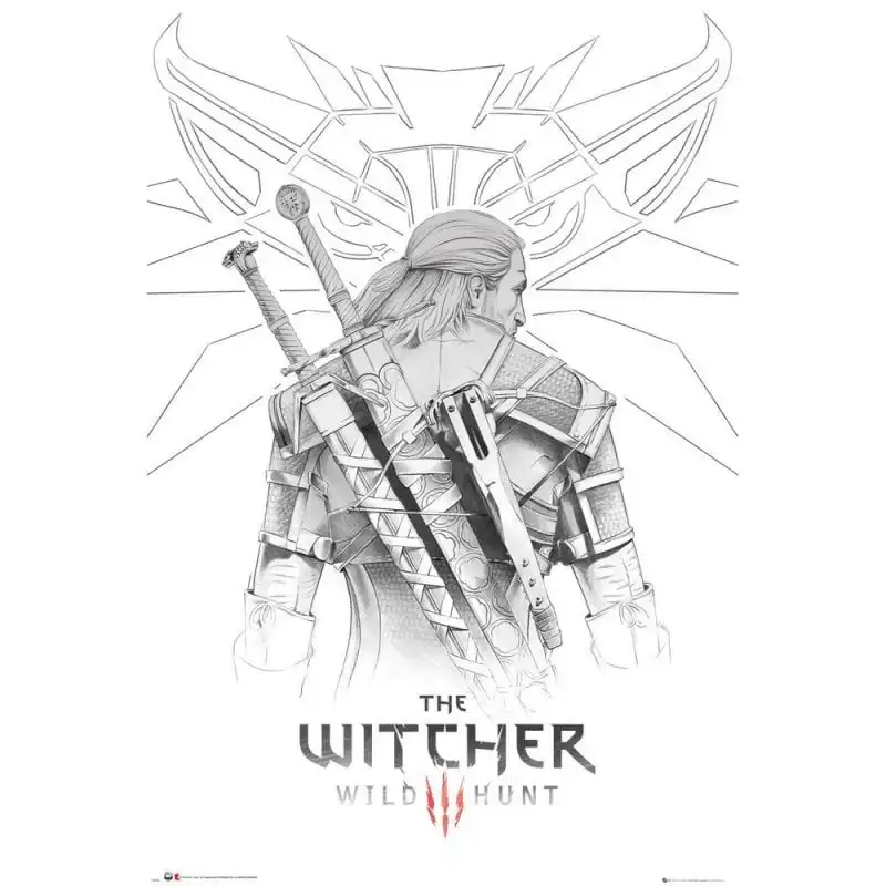 GB Eye Maxi Póster The Witcher Geralt Sketch 91.5x61cm