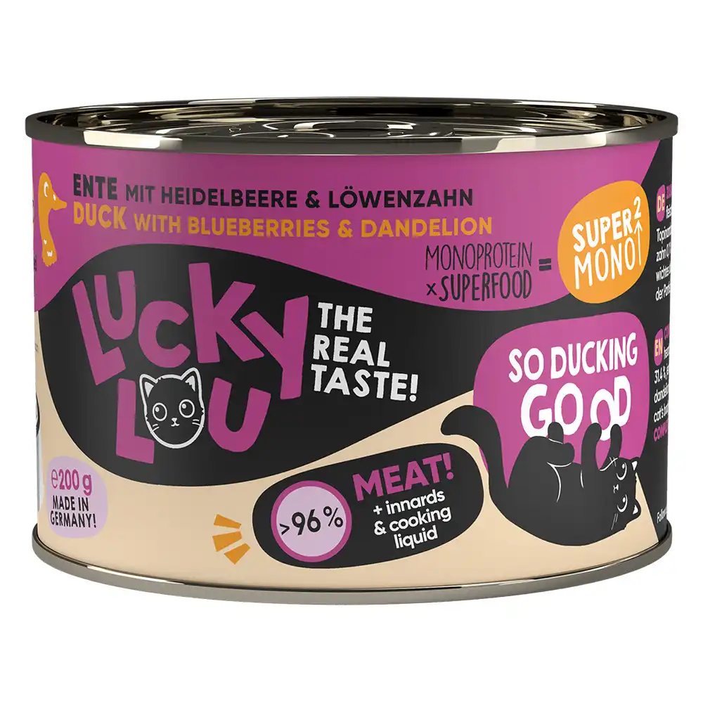 Lucky Lou SuperMono² 6 x 200 g comida húmeda para gatos - Pato