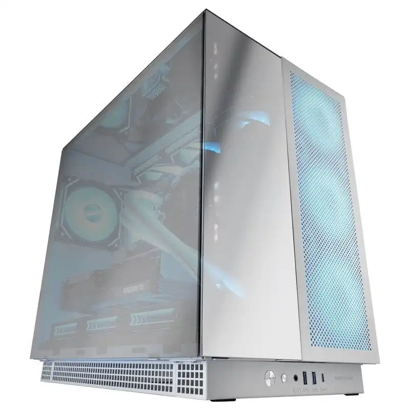 Mars Gaming MC-NOVA3 Caja Gaming Custom XXL E-ATX Tripe Cristal Cromado Aluminio USB-C Blanco