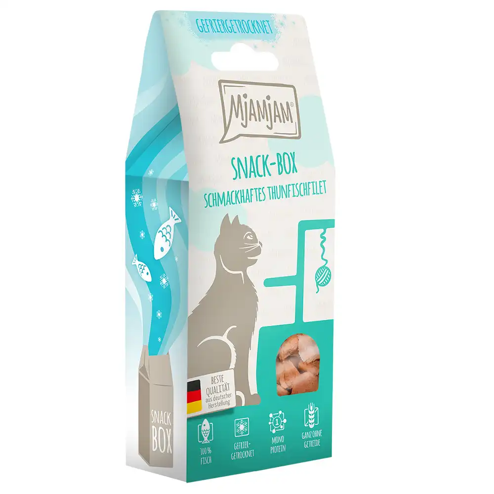 MjAMjAM Snackbox con sabroso filete de atún para gatos - 35 g