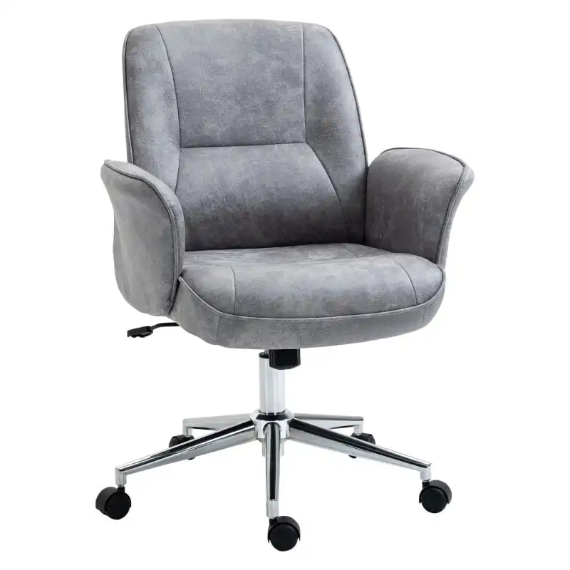 Vinsetto Silla de Oficina con Reposabrazos Acolchados Gris