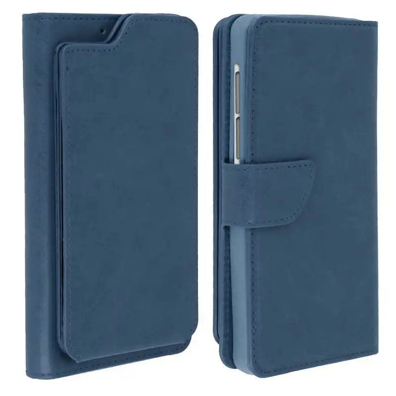 Avizar Funda Cartera Azul Oscuro para Smartphones de 5.3" a 5.5"