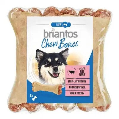 Briantos Chew Bones huesos con nervio de buey para perros - 6 x 12 cm (330 g) - briantos - Comparador de precios