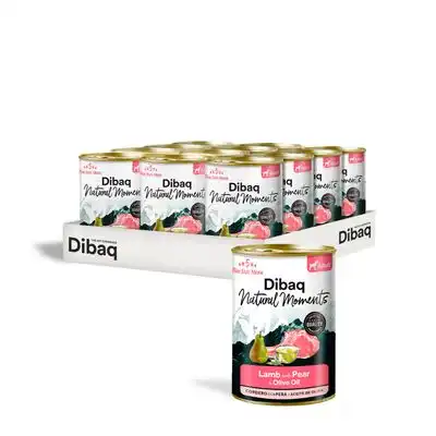 Dibaq Natural Moments Lata Cordero con Pera para perros - Pack ahorro - 12 Latas x 380 g - Dibaq - Comparador de precios