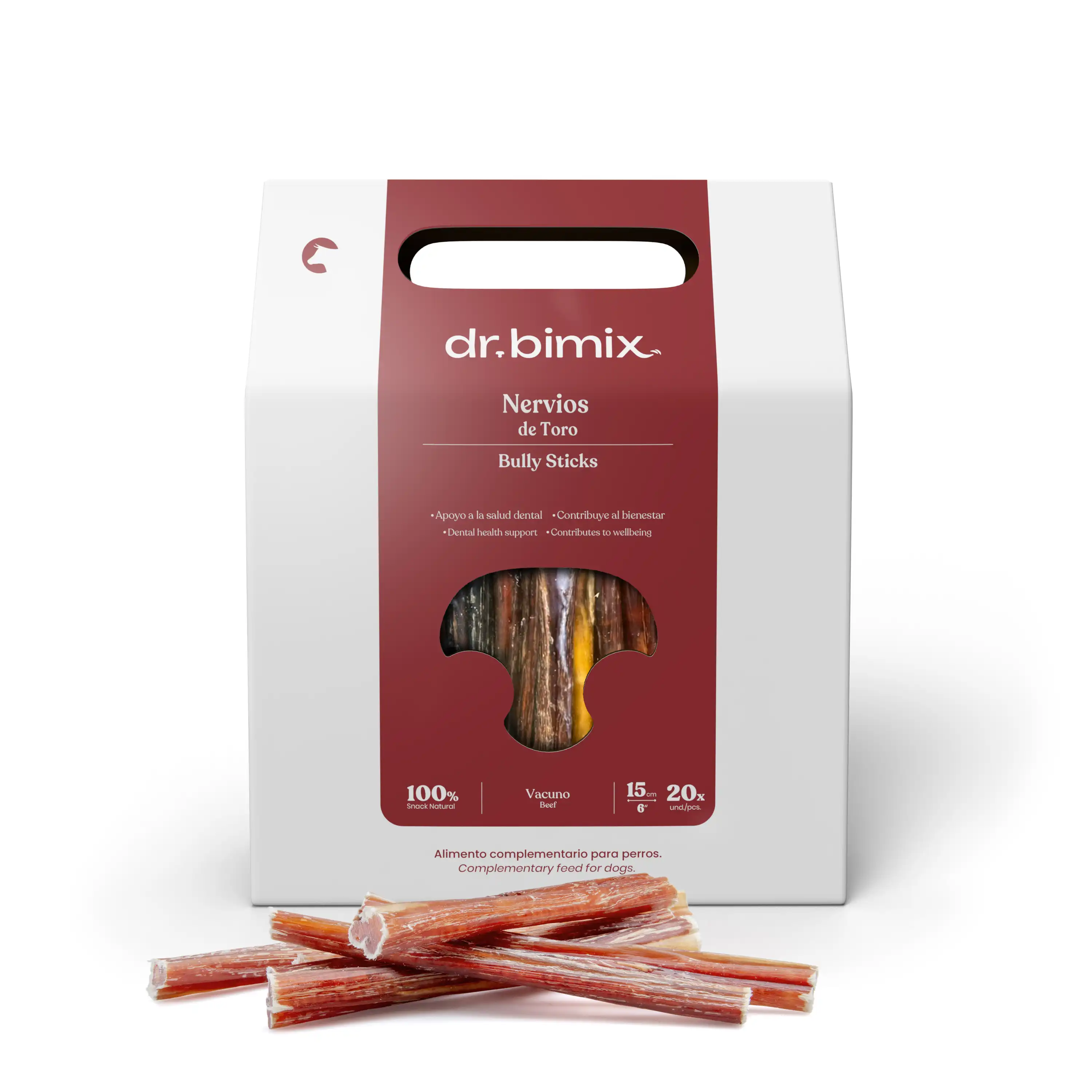 dr.bimix Nervio de Toro 15 cm para Perros | Snack Natural de Larga Duración - 450 g - dr.bimix - Comparador de precios