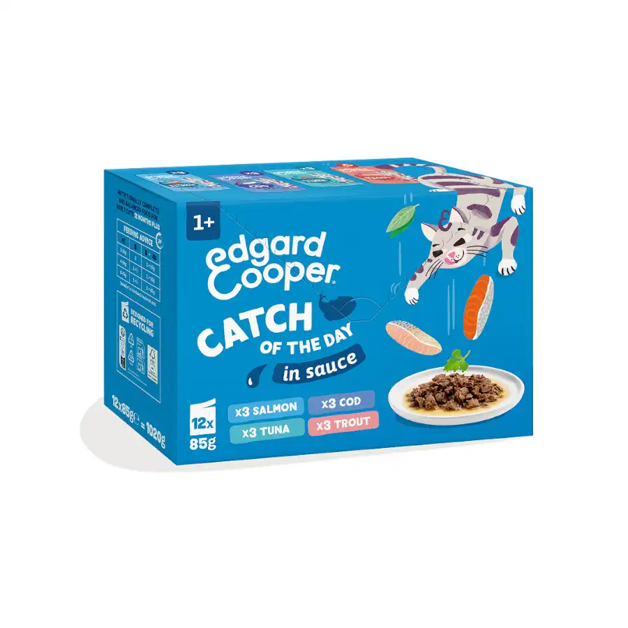 Edgard & Cooper Selección Captura del Día sobre en salsa para gatos 12 Sobres x 85 g - Edgard & Cooper - Comparador de precios