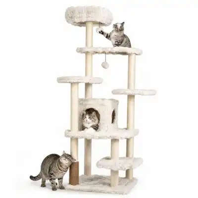 GIANTEX Árbol para Gatos de Interior, 86 x 86 x 170 cm - Beige - Giantex - Comparador de precios