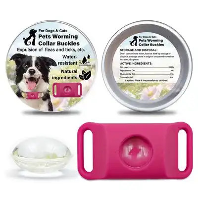 HausPets Collar antipulgas y garrapatas natural perros gatos color gris - Rosa - HausPets - Comparador de precios