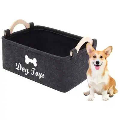 IntiMeg Cesta de almacenamiento de fieltro para mascotas - 38×25×18cm - IntiMeg - Comparador de precios