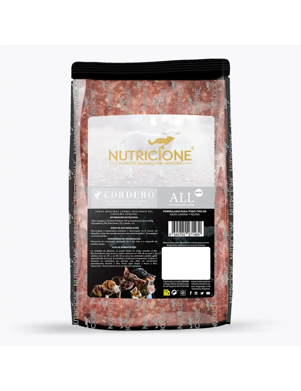 Nutricione all meat carne de cordero con hueso para perros y gatos - 1 kg - Nutricione - Comparador de precios