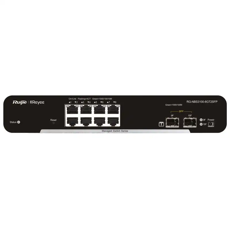 Ruijie Networks RG-NBS3100-8GT2SFP Switch 10 Puertos Gestionado L2 Gigabit Ethernet Negro