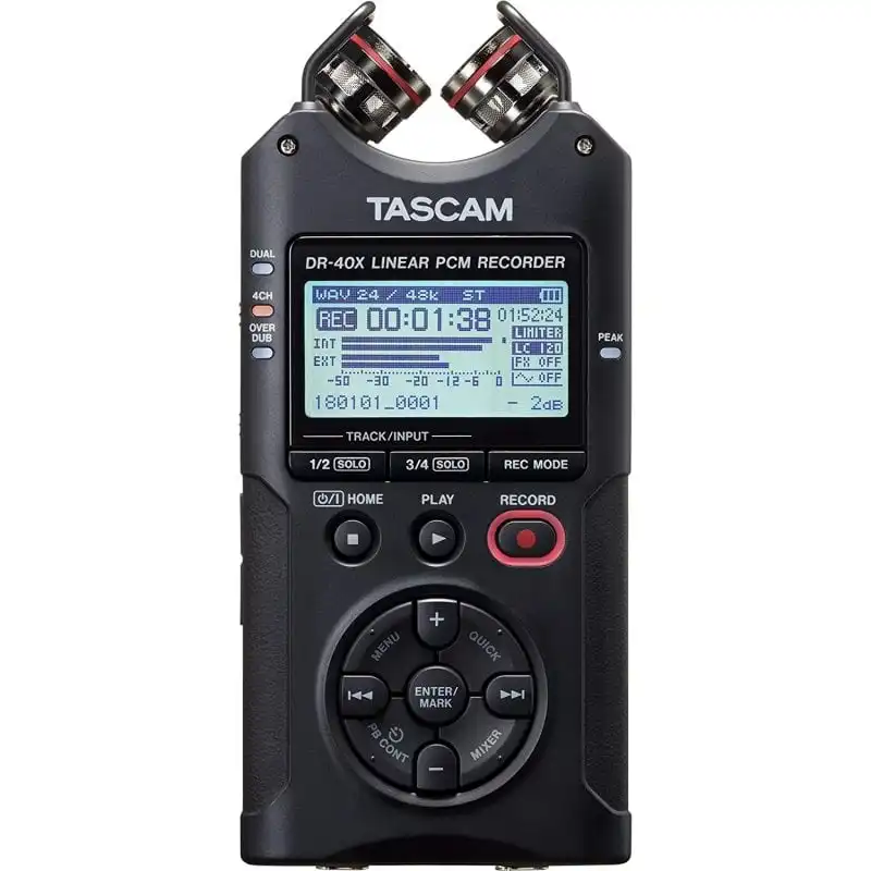Tascam DR-40X Grabadora de Audio Portátil de 4 Pistas