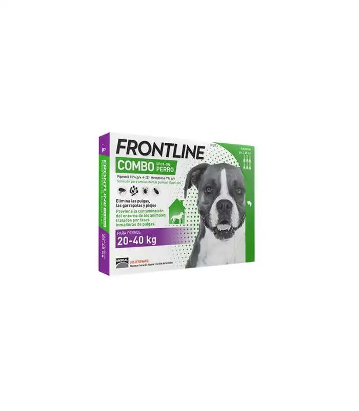 Frontline combo spot on pipetas antiparasitarias para perro [2 formatos - 4 tamaños] 18 20-40 Kg, 0.10 kg